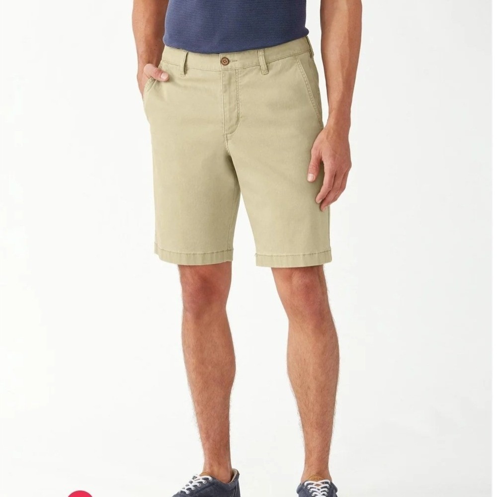 Tommy Bahama Boracay Khaki Tan Chino Shorts Mens 35‎ Cotton Tencel Stretch